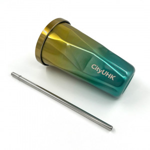 Stainless Steel Tumbler with Straw (Yellow)