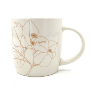 Coffee Mug with CityUHK Floral Emblem