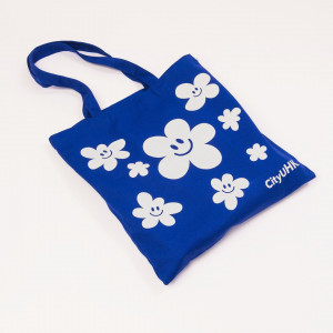 Smiley Tote Bag (Blue)