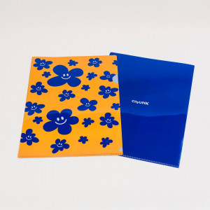 Smiley A4 Plastic Folder (Blue)