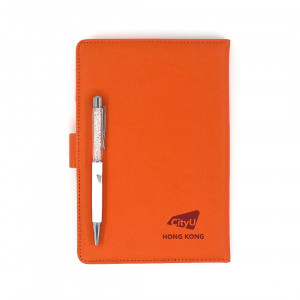 A5 Orange PU Leather Notebook