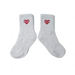 CityUHK Kid's Heart Socks (White)